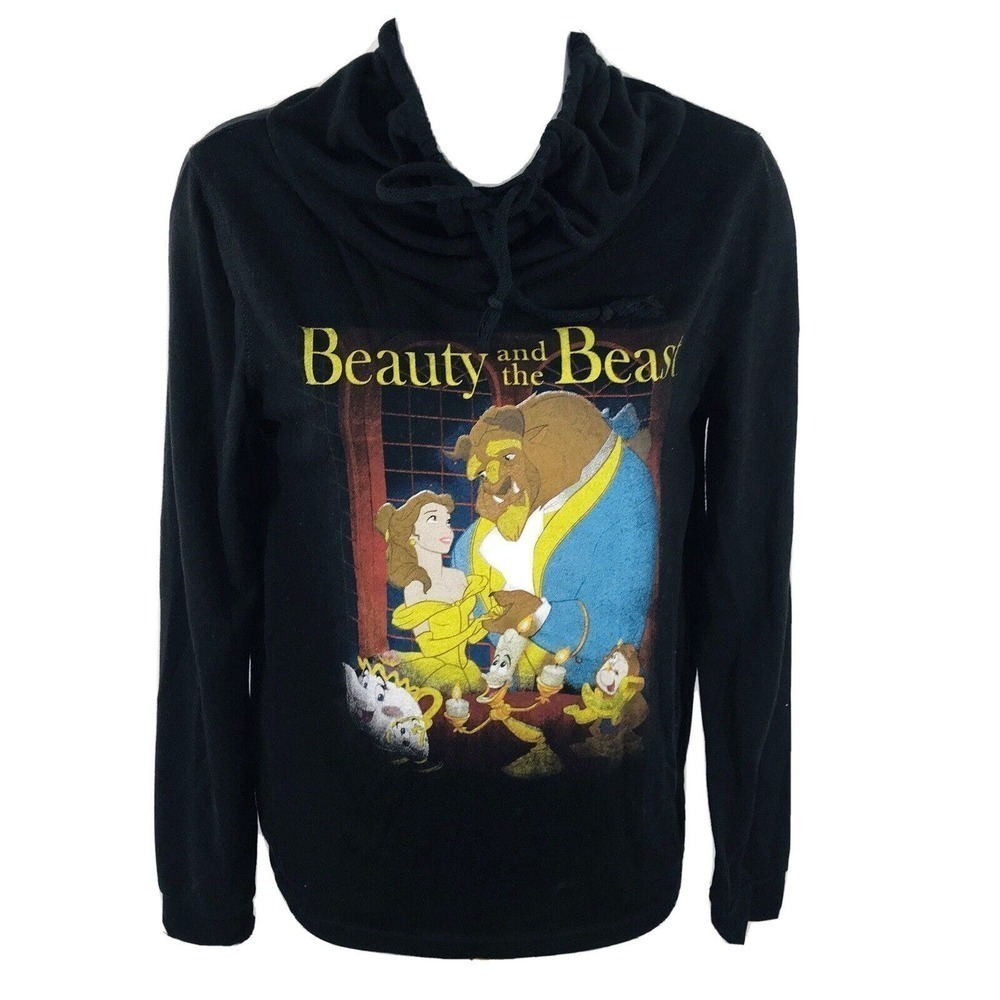 Disney Princess Women’s High Neck Long Sleeve Beauty And The Beast XS Tee EUC